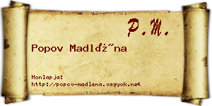 Popov Madléna névjegykártya